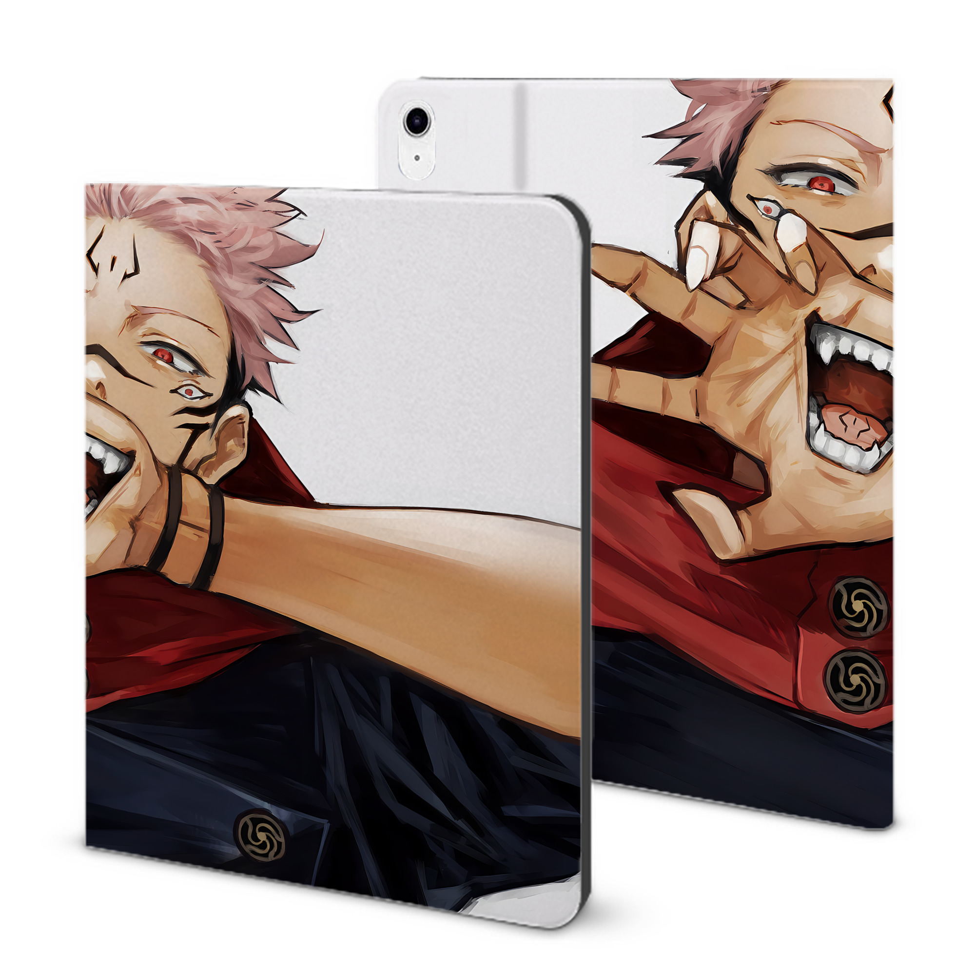 （画像用） 呪術廻戦 Jujutsu Kaisen IPad ケース ブック型 PUレザー TPU 耐衝撃 軽量 薄型 ペン収納なし 全面保護 IPad 各モデル対応
